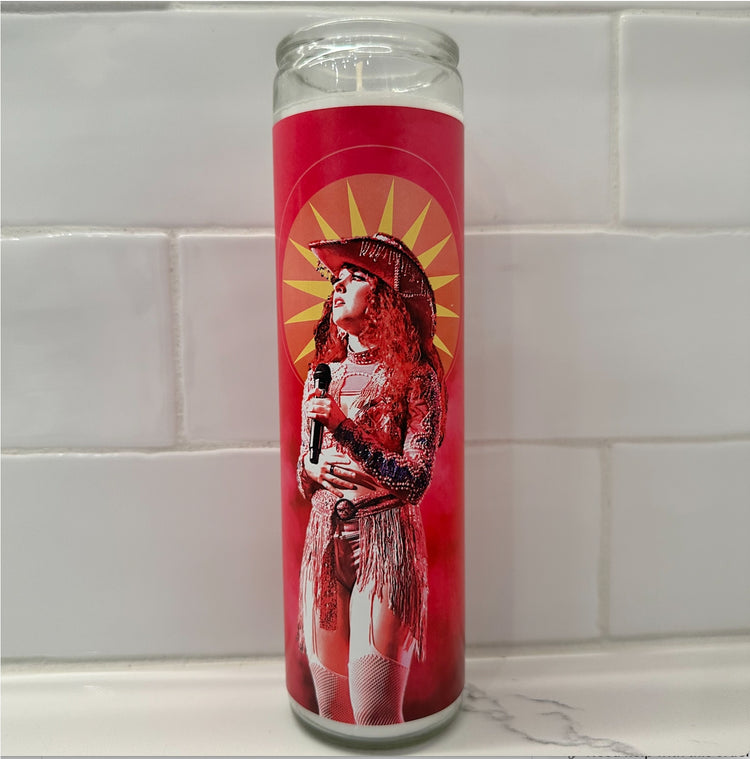 Chappell Roan Pink Pony Club Prayer Candle