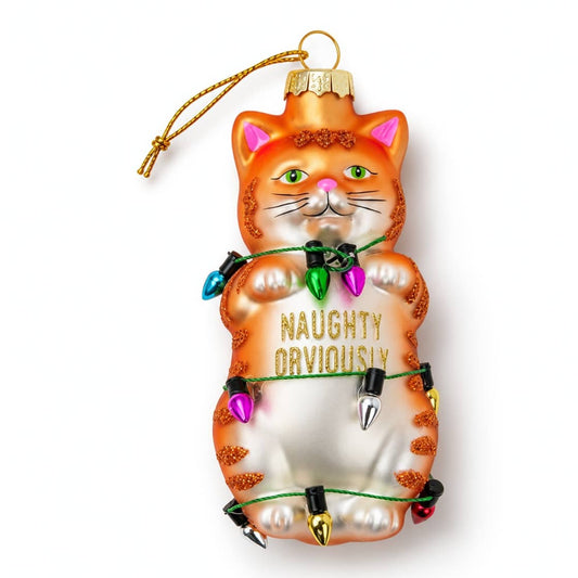 Naughty Obviously Glass Ornament