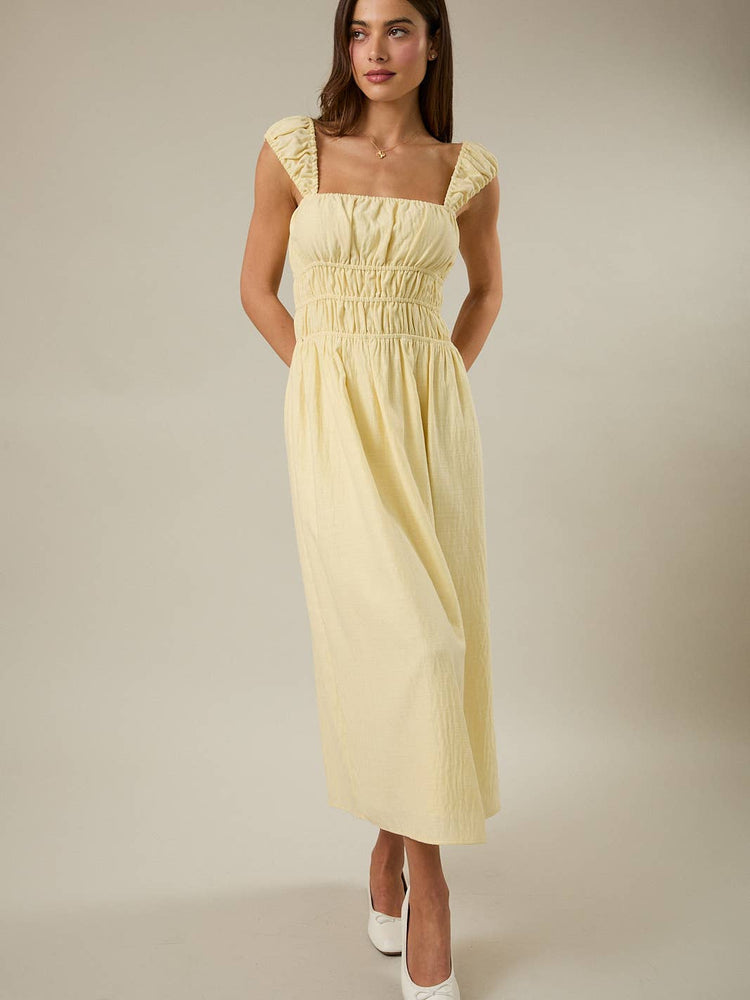 Cap Sleeve Fit & Flare Midi Dress