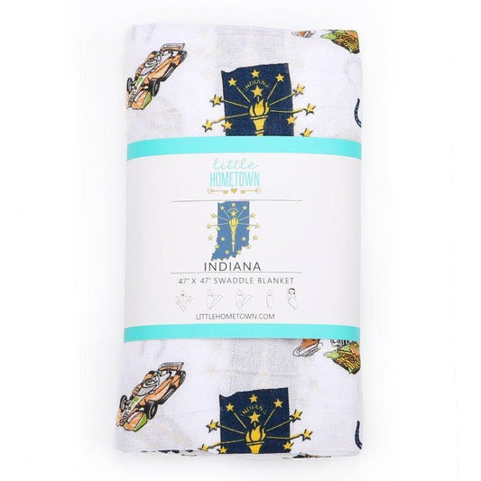 Indiana Baby Muslin Swaddle Receiving Blanket