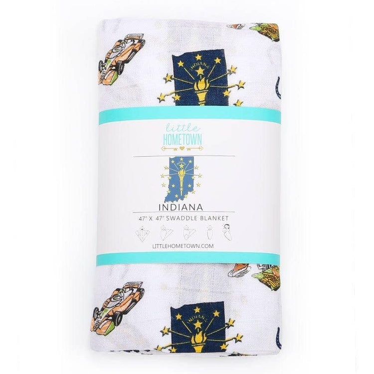 Indiana Baby Muslin Swaddle Receiving Blanket