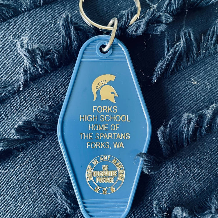 Forks High School Motel Keychain