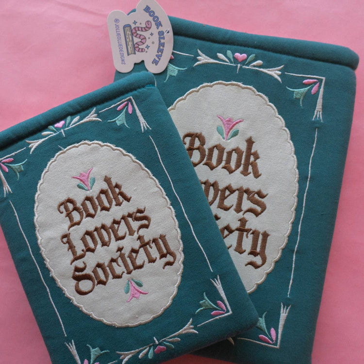 Book Society Embroidered Book Sleeve