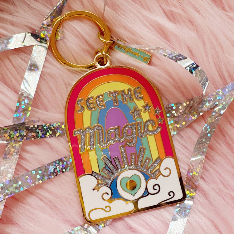 See the Magic Rainbow & Evil Eye Enamel Keychain