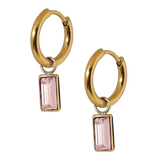 Edith Huggie Charm Earrings in Pink