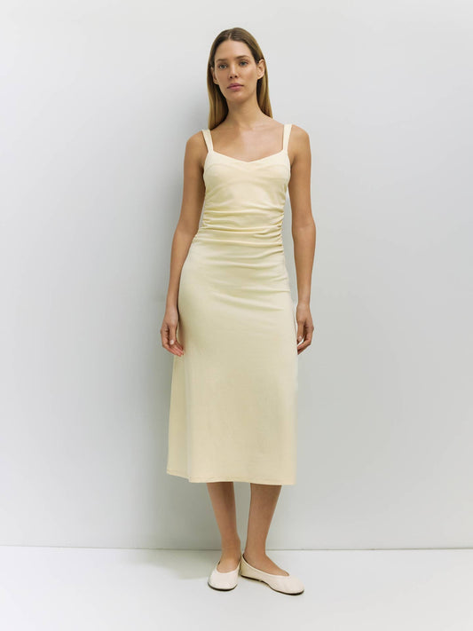 Mabel Ruched Side Knit Midi Dress