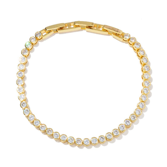18K Gold Round Brilliant Tennis Bracelet