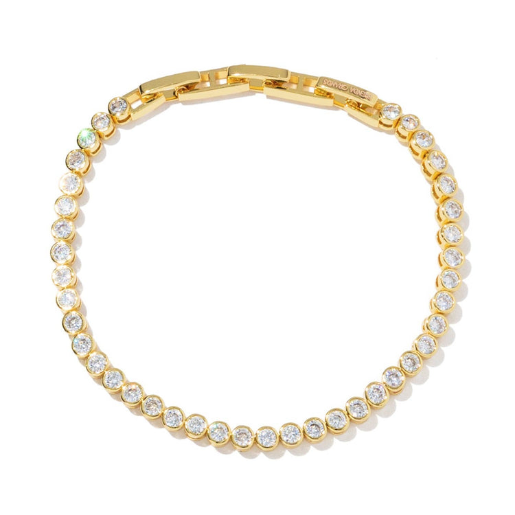 18K Gold Round Brilliant Tennis Bracelet