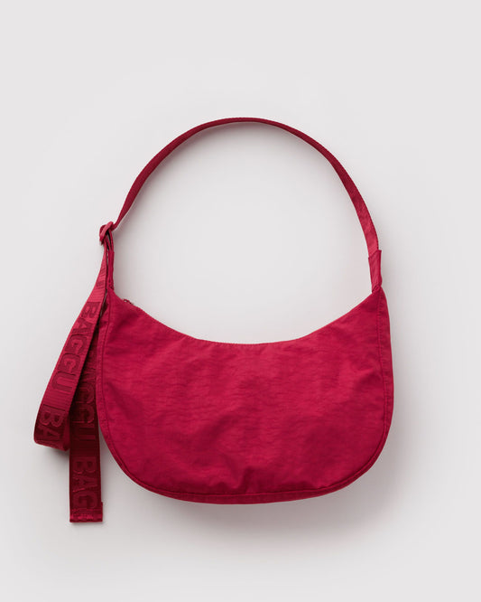 Baggu Medium Nylon Crescent Bag in Cherry