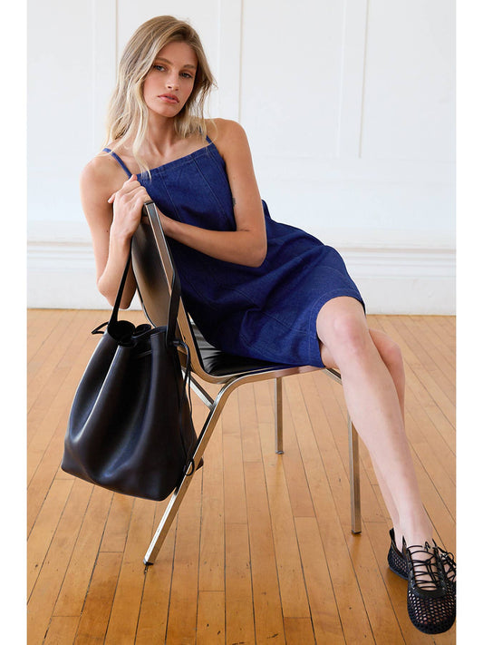 Blue Denim A-Line Mini Dress