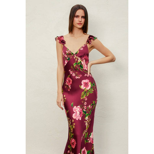Perfect Option Flutter Shoulder Maxi Dress