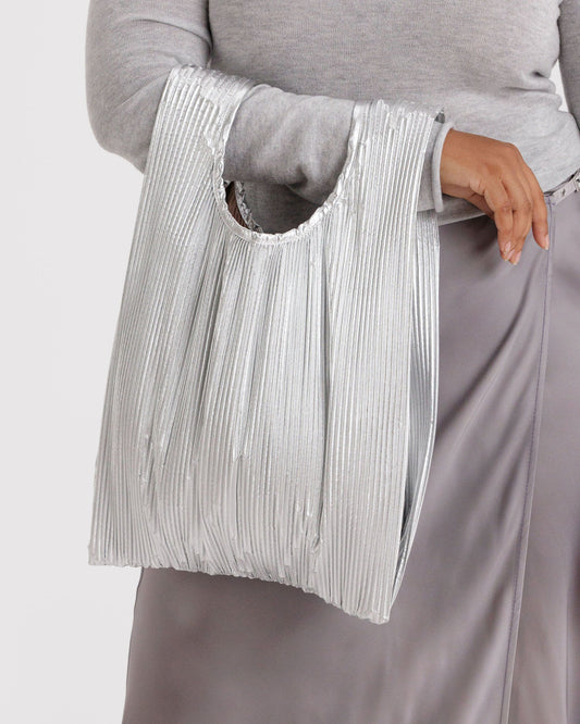 Baggu Pleated in Chrome Metallic