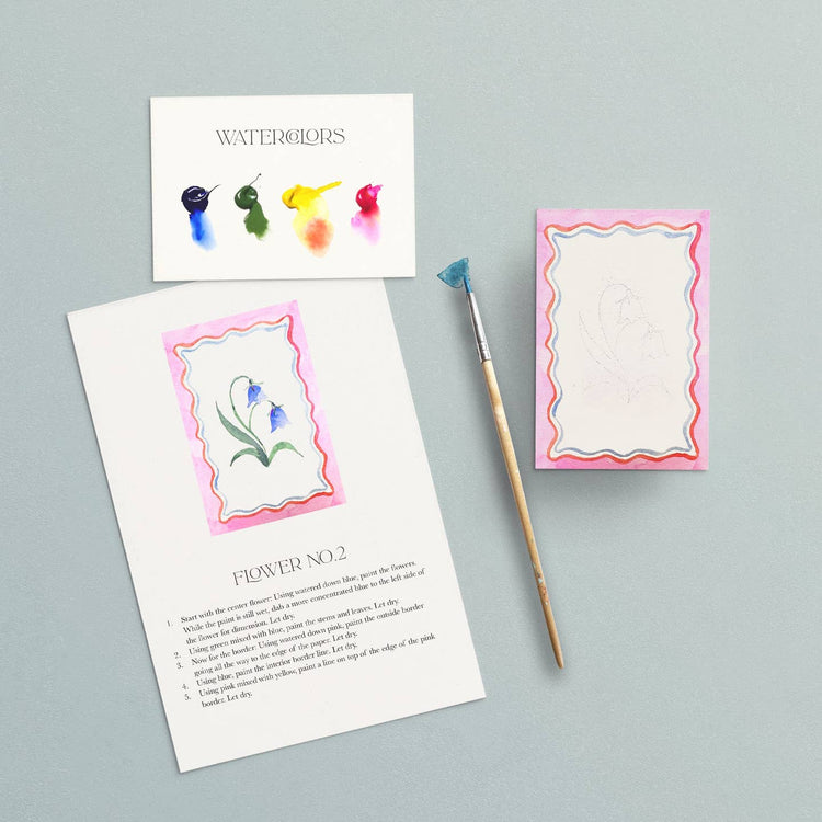 Mini Watercolor Painting Kit: Flowers