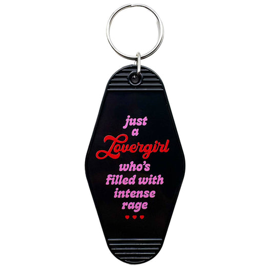 Just A Lovergirl with Rage Motel Tag Keychain