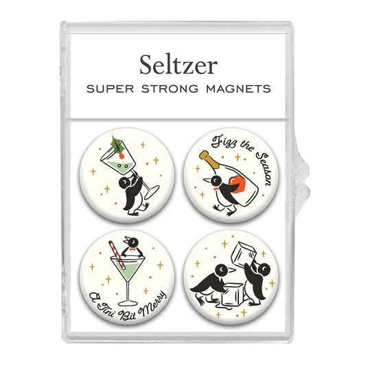Champagne Penguins Magnet Set
