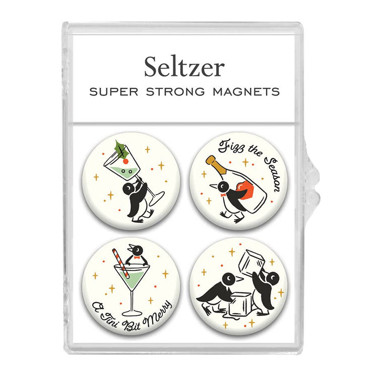 Champagne Penguins Magnet Set