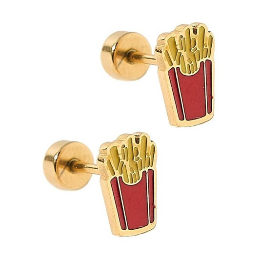 French Fries Screwback Stud Earrings