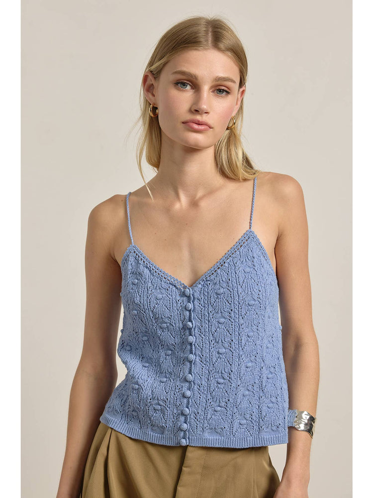 Knit Button Front Cami Top
