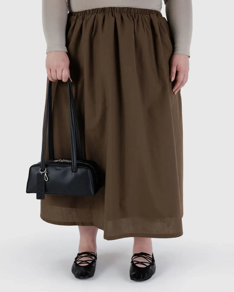 Baggu Small Recycled Leather Bowler Bag in Black