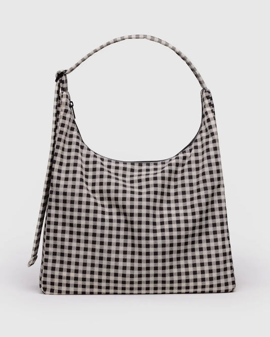 PREORDER Baggu Nylon Shoulder Bag in Black & White Gingham