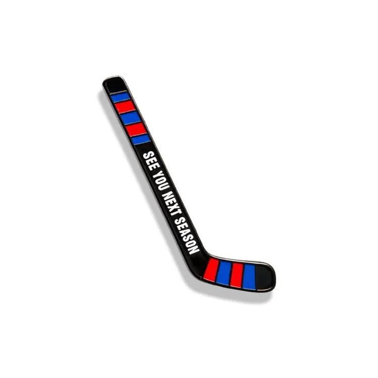 “See You Next Season” Hockey Stick Enamel Pins