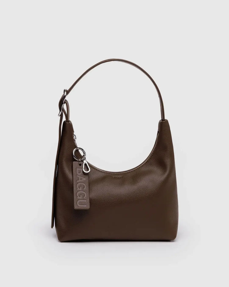 Baggu Mini Recycled Leather Shoulder Bag in Brown