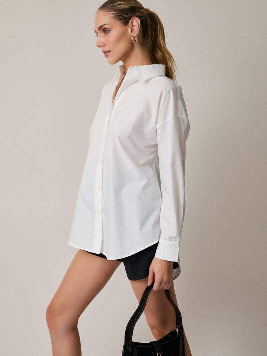 Long Sleeve Oversized Shirt in White