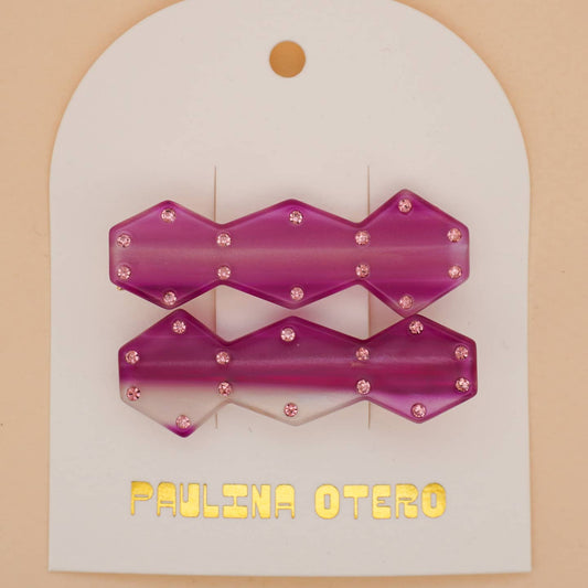 Vase Clips in Berry Stripes