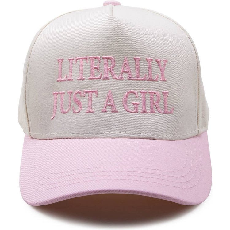 Literally Just A Girl Embroidered Hat (2-9 Years)