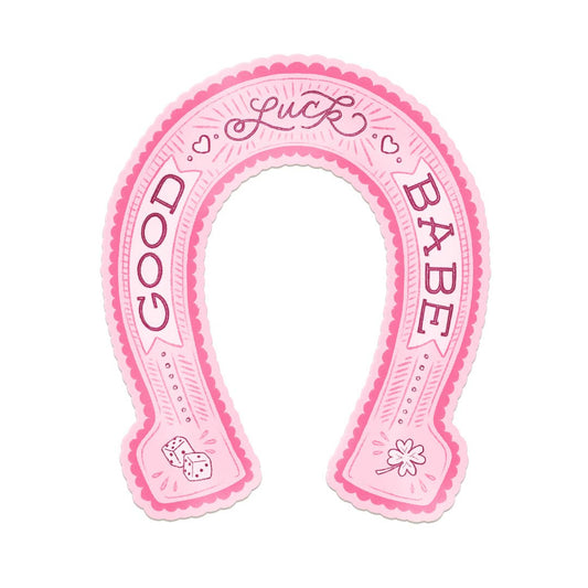 Good Luck Babe Horseshoe Sticker