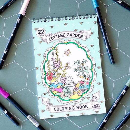 Cottage Garden Premium Coloring Book