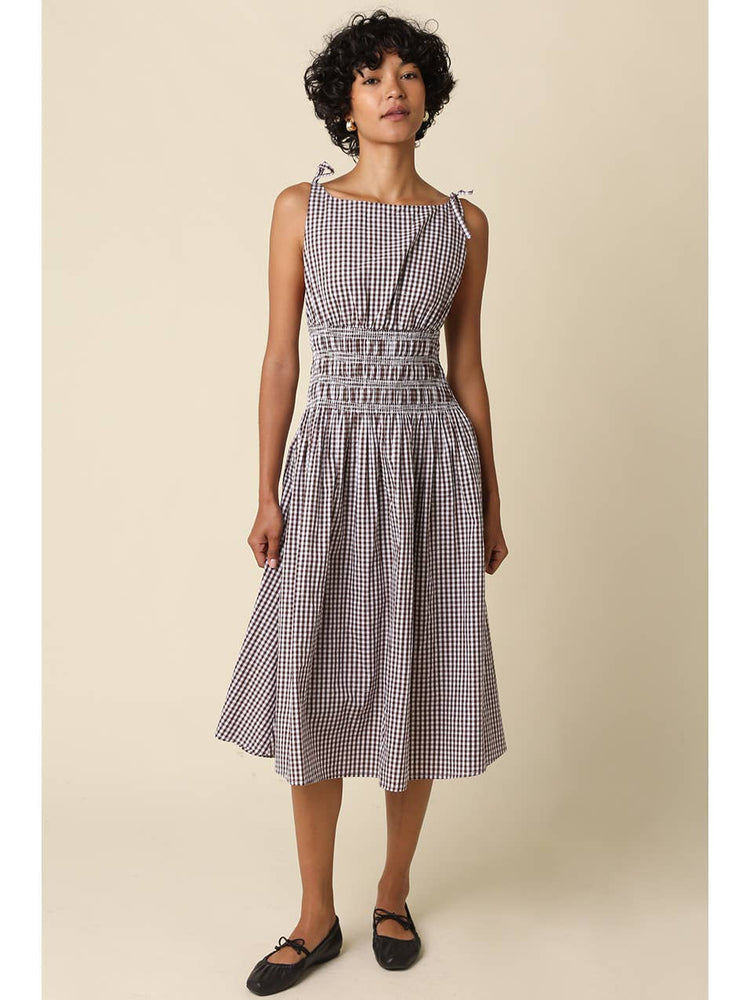 Cally Gingham Smocked Maxi Dress