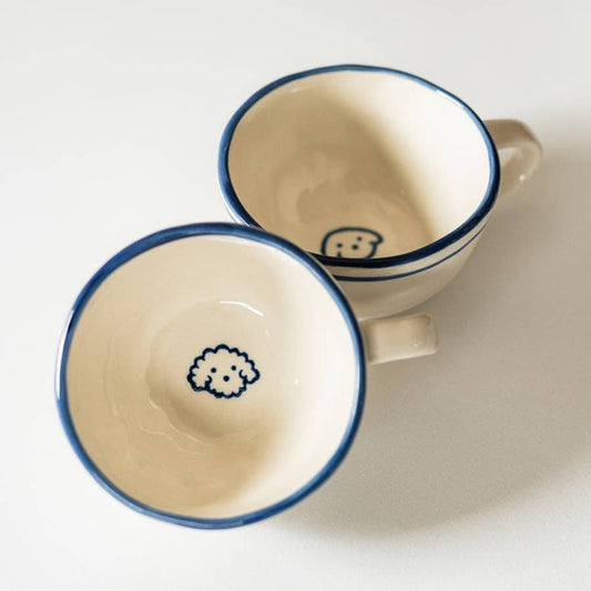 Fluffy Dog Icon Stoneware Mug
