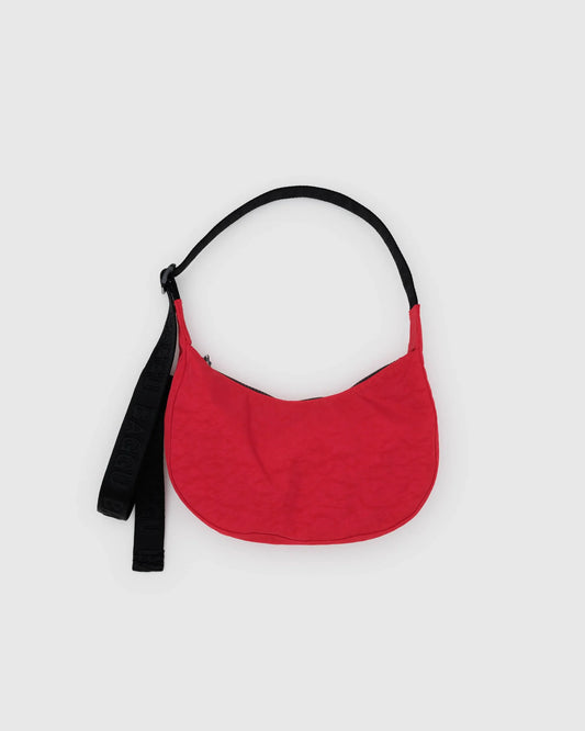 Baggu Small Nylon Crescent Bag in Candy Apple