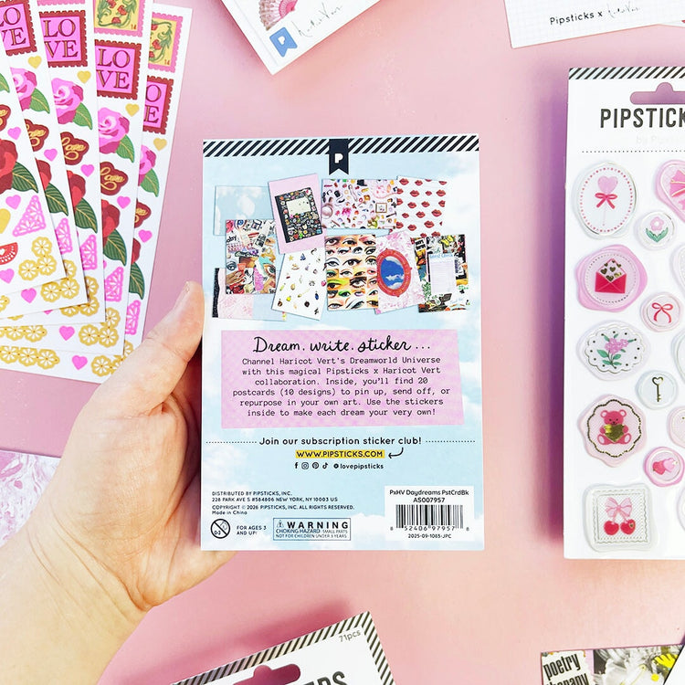 Pipsticks X Haricot Vert Daydreams Sticker Postcard Book