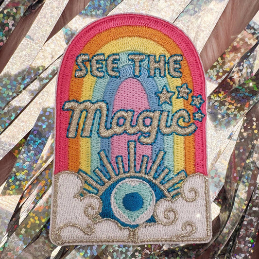 See the Magic Rainbow Embroidered Iron-On Patch
