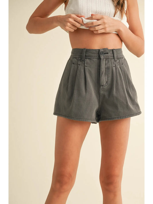 Pleated Front Detail Shorts