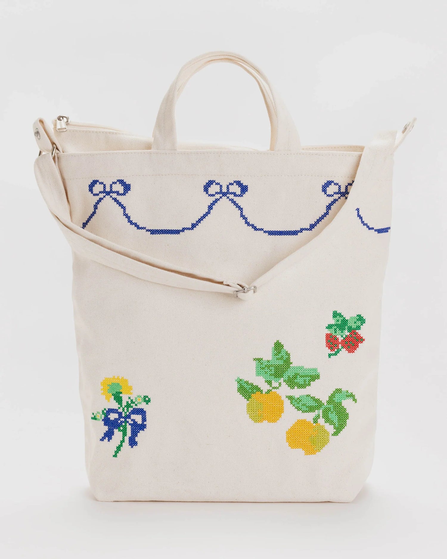 Baggu Zip Duck Bag in Cross Stitch Francis Fern