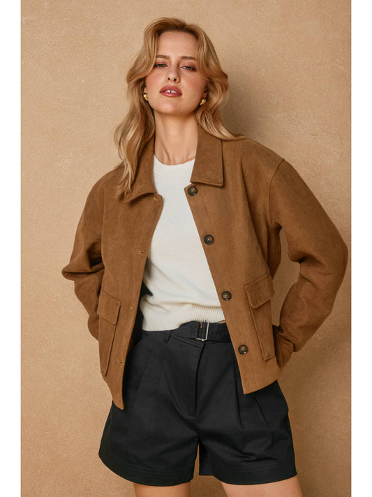 Dune Hill Suede Collared Jacket