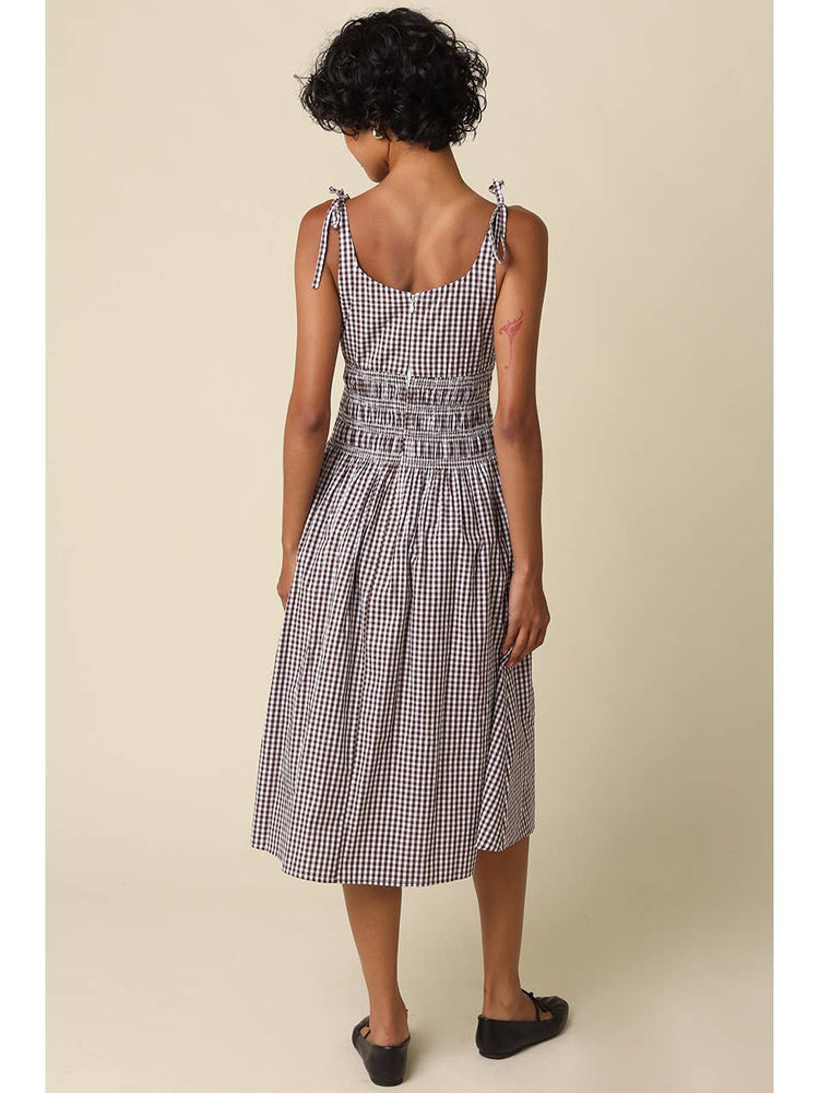 Cally Gingham Smocked Maxi Dress