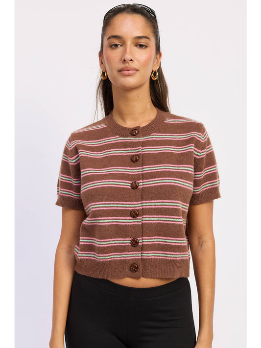 Button Up Short Sleeve Cardigan