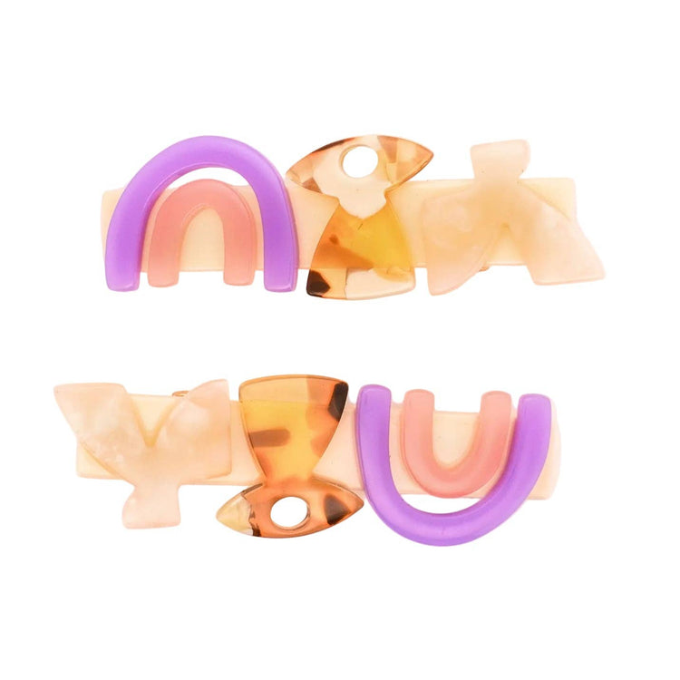 Purple Bloom Hair Clips