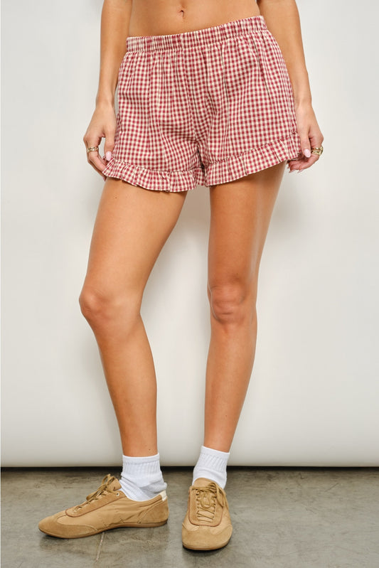 Kora Frill Gingham Shorts
