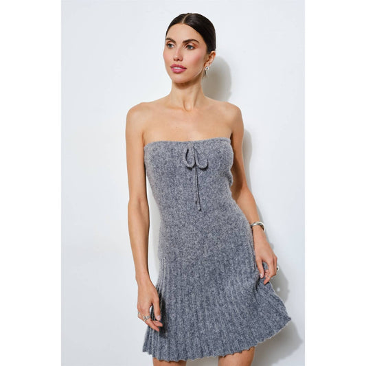 Jessamine Pleated Knit Mini Dress