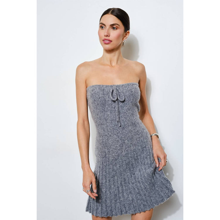 Jessamine Pleated Knit Mini Dress