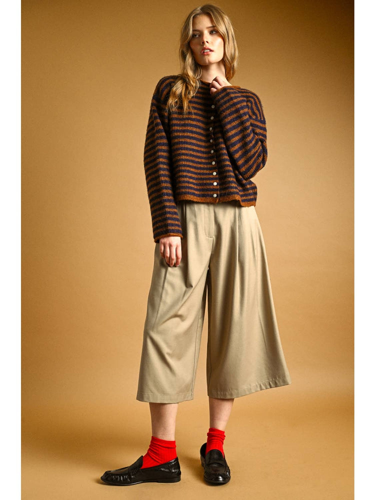 Striped Button Front Sweater Cardigan