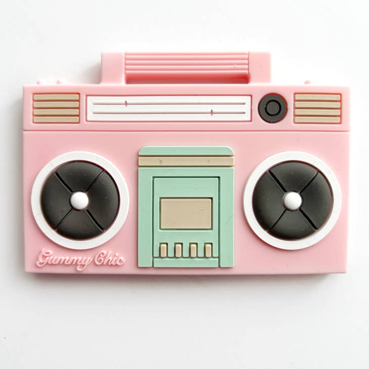Boombox Silicone Teether - Light Pink