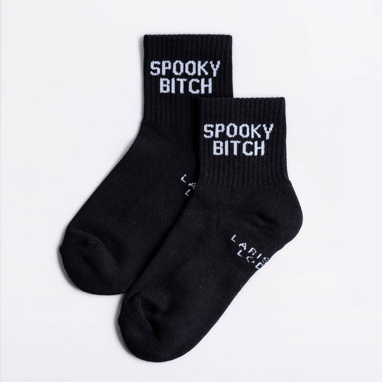Spooky Bitch Quarter Crew Socks