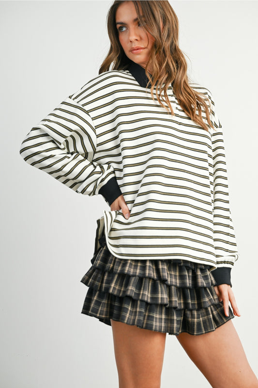 Striped Polo Pullover