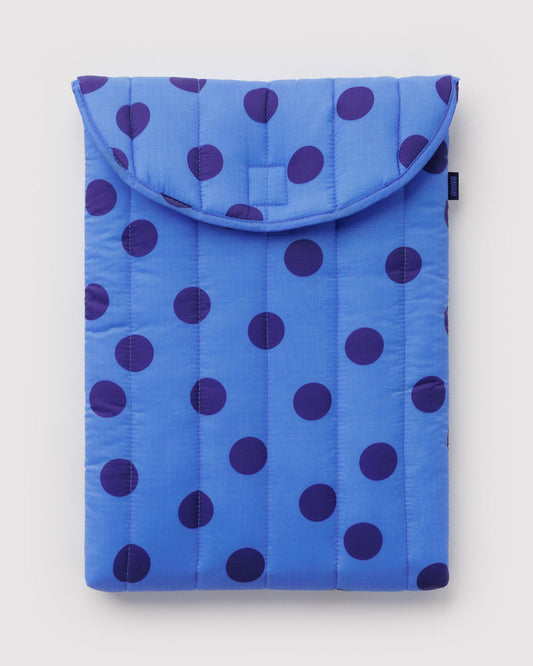 Puffy Laptop Sleeve 16" in Blue Polka Dot